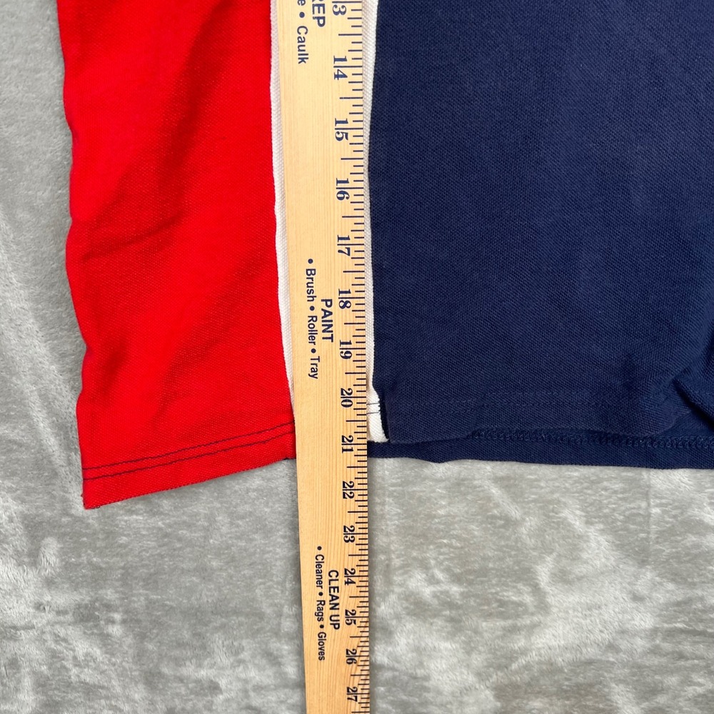 Kids Ralph Lauren Polo Shirt XL Blue Red White Colorblock Big Pony Logo - Picture 7 of 13
